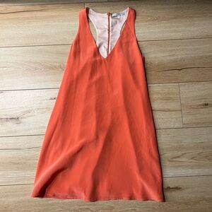 Y2K Lavender Brown - Racerback Chiffon Silk Shift Mini Dress - Coral / XS